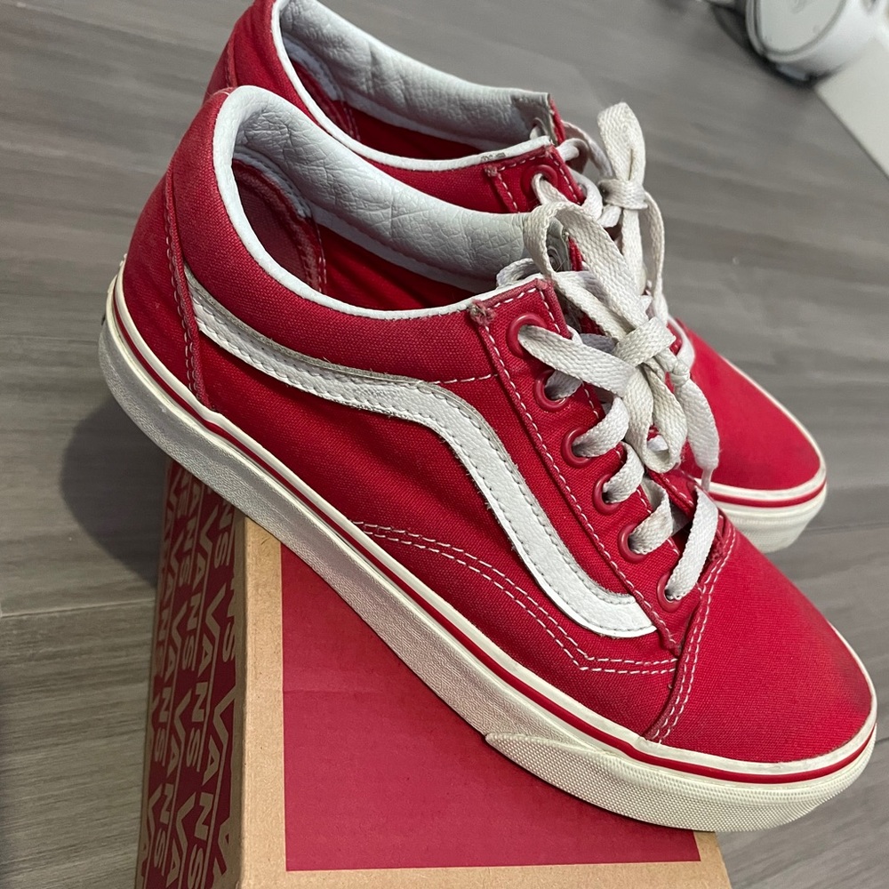 Vans Red Sneakers Size 6